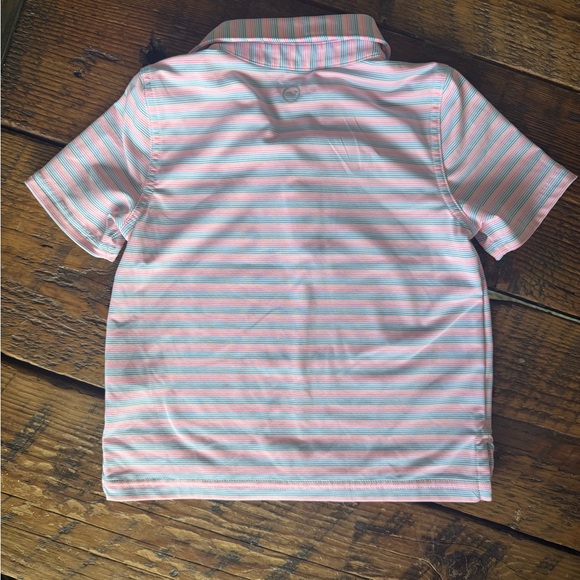 Vineyard Vines toddler polo shirt. Neon striped. Size 4T - Picture 3 of 4
